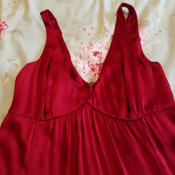 Vintage Red 100% Silk Rebecca Taylor Cocktail Dress Size 0 - Picture 4 of 8